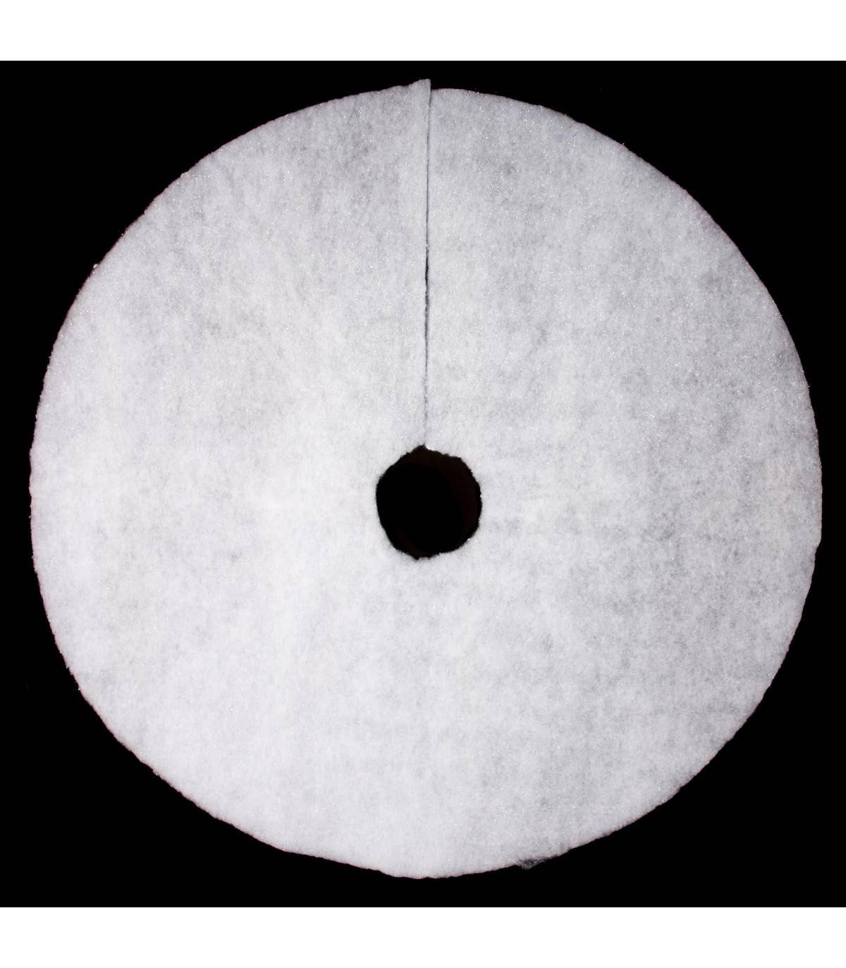 Déco de Noël Tapis pour pied de Sapin Blanc pailleté D 100 cm