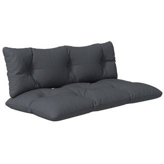 Ensemble de 2 coussins pour mobilier de jardin, résistant aux intempéries, capitonnés, 120 x 60 x 15 cm, gris