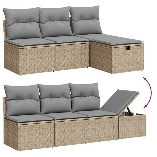 Vidaxl - Salon de jardin avec coussins 8 pcs beige résine tressée vidaXL 3274679 - Image 8