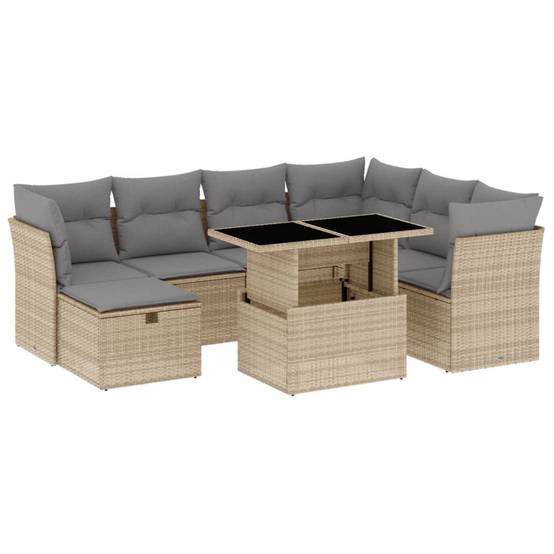 Vidaxl - Salon de jardin avec coussins 8 pcs beige résine tressée vidaXL 3274679 - Image 2