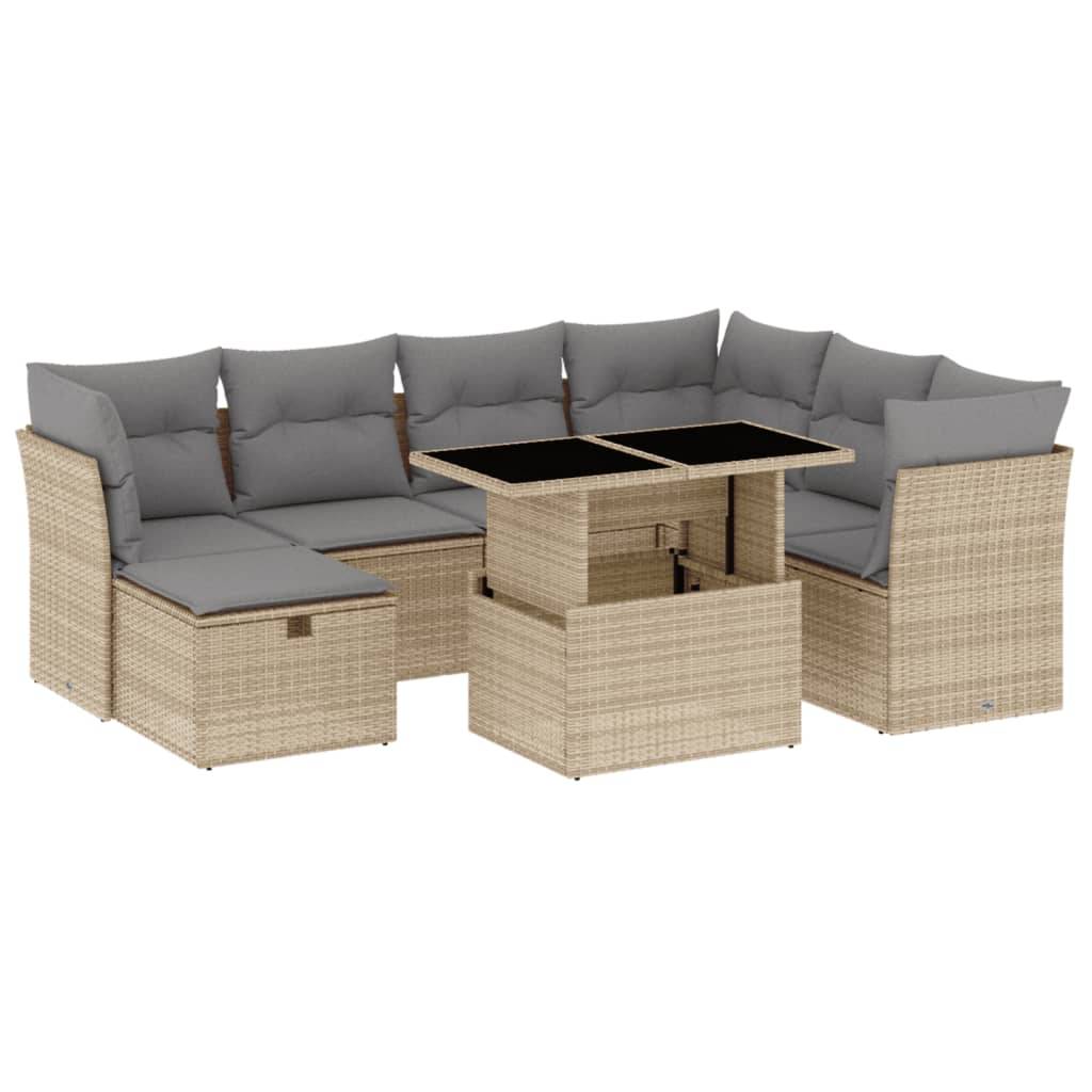 Vidaxl - Salon de jardin avec coussins 8 pcs beige résine tressée vidaXL 3274679 - Image 2