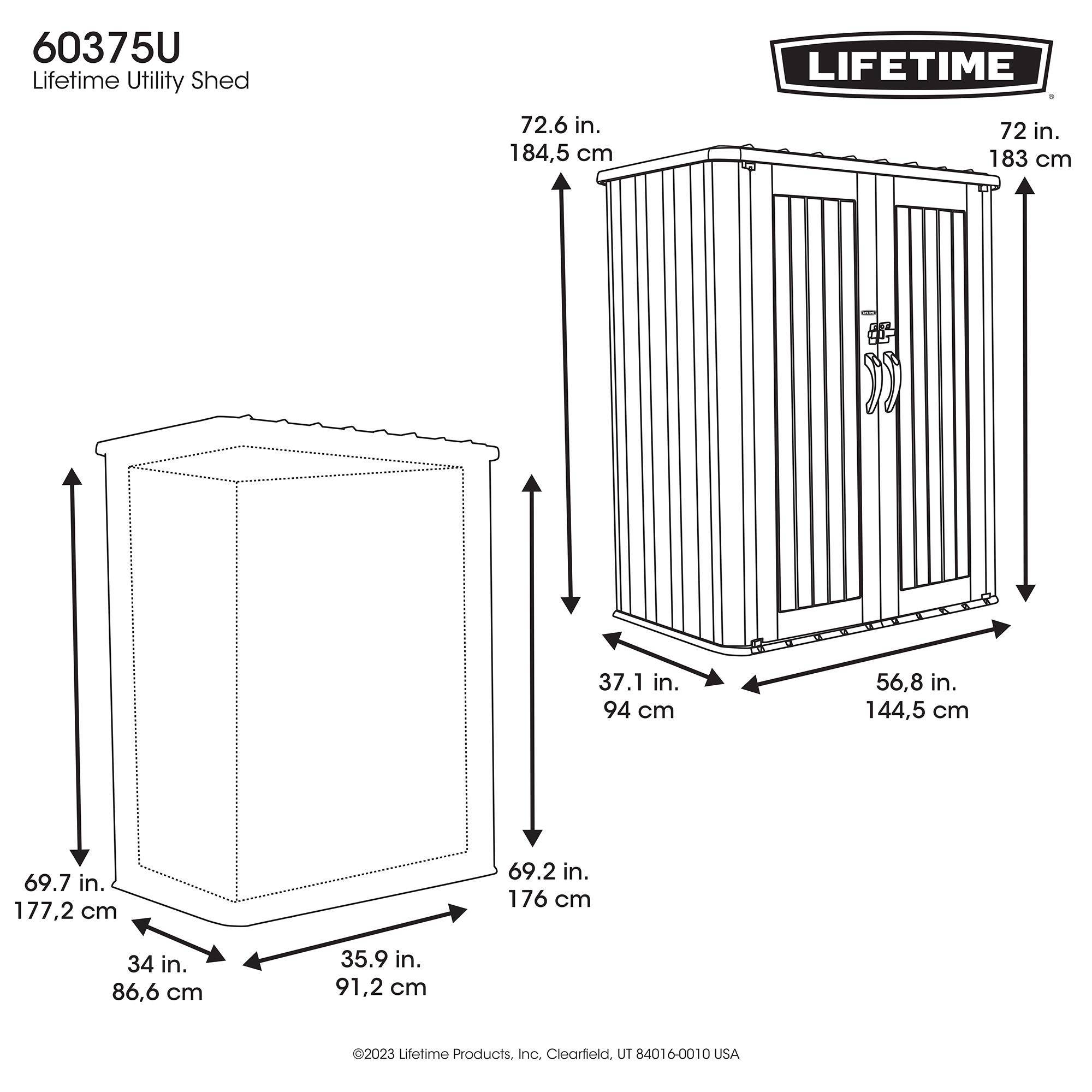 Lifetime - Armoire verticale d'exterieur resine 2060L/2m3 LIFETIME #60375U - Image 8