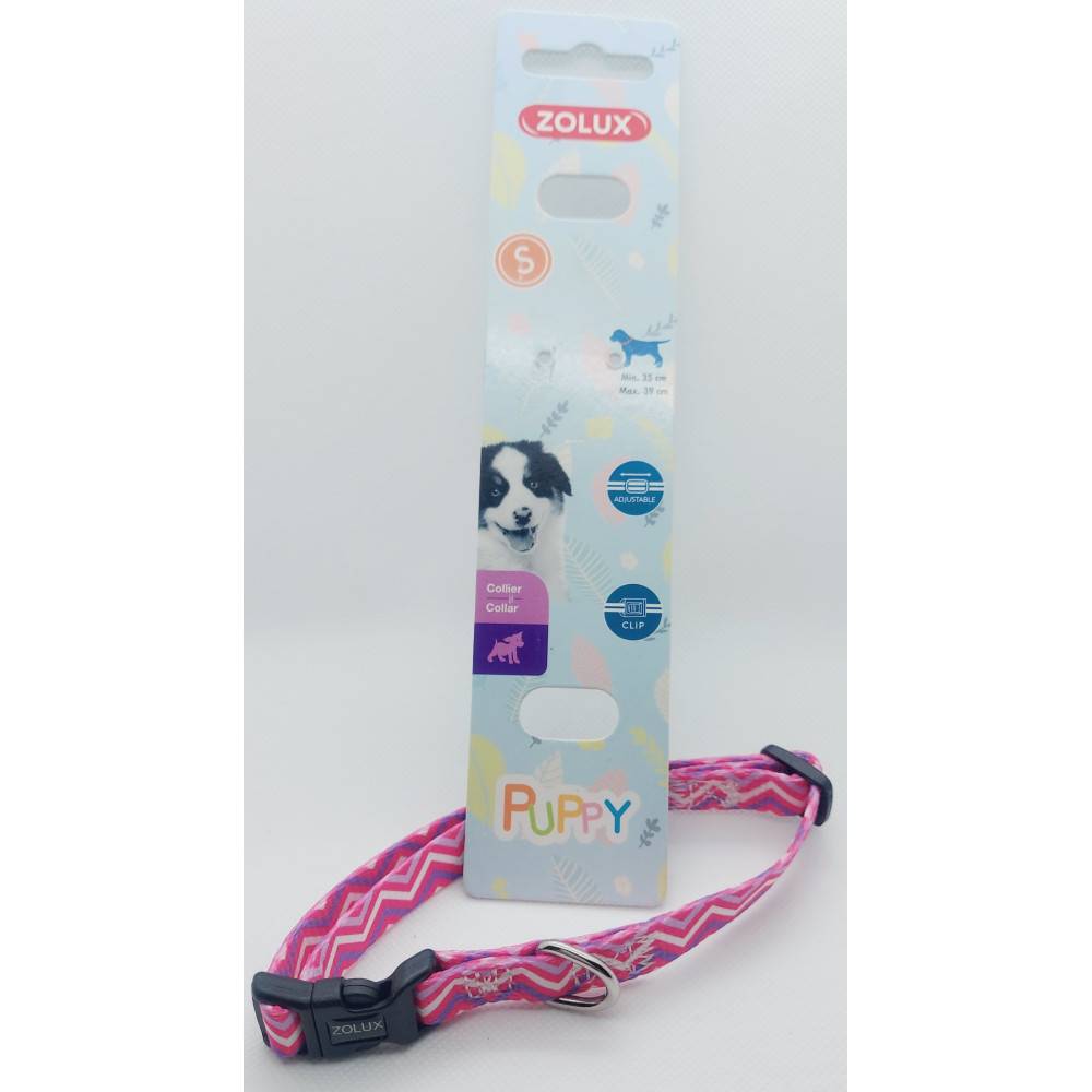 Zolux - Collier PUPPY PIXIE 13 mm 25 à 39 cm couleur rose pour chiots - Image 1