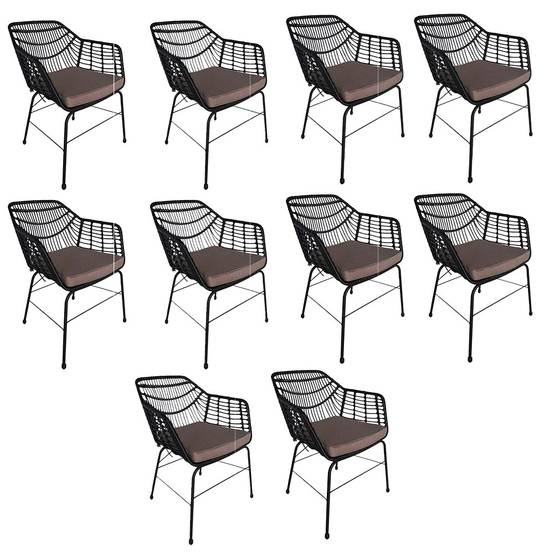 Chaise de jardin HOME DELUXE TARA - 63 x 60 x 82 cm - 10er Set - Image 1