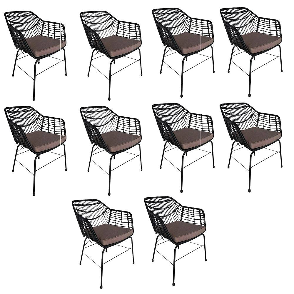 Chaise de jardin HOME DELUXE TARA - 63 x 60 x 82 cm - 10er Set - Image 1