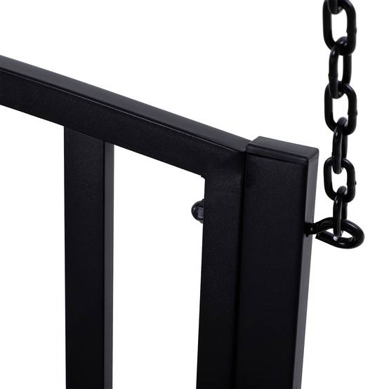 Banc Suspendu 2 Places Métal Noir Jardin Chaînes Incluses Assise Large 127x60cm - ComfortXL Outdoor Living - Image 9