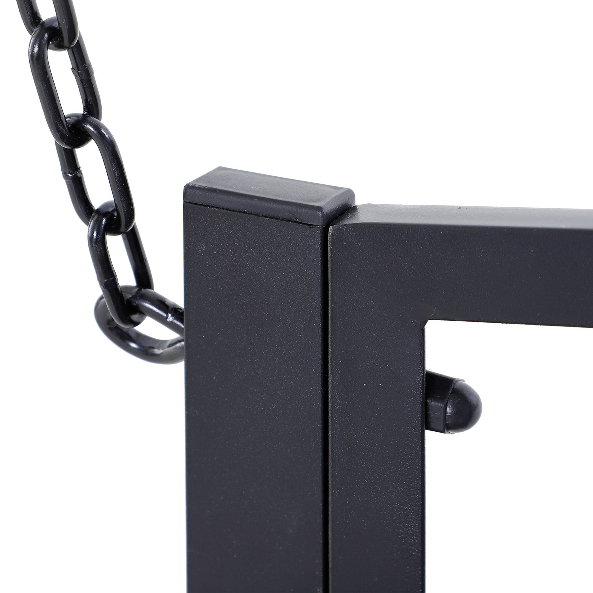 Banc Suspendu 2 Places Métal Noir Jardin Chaînes Incluses Assise Large 127x60cm - ComfortXL Outdoor Living - Image 10