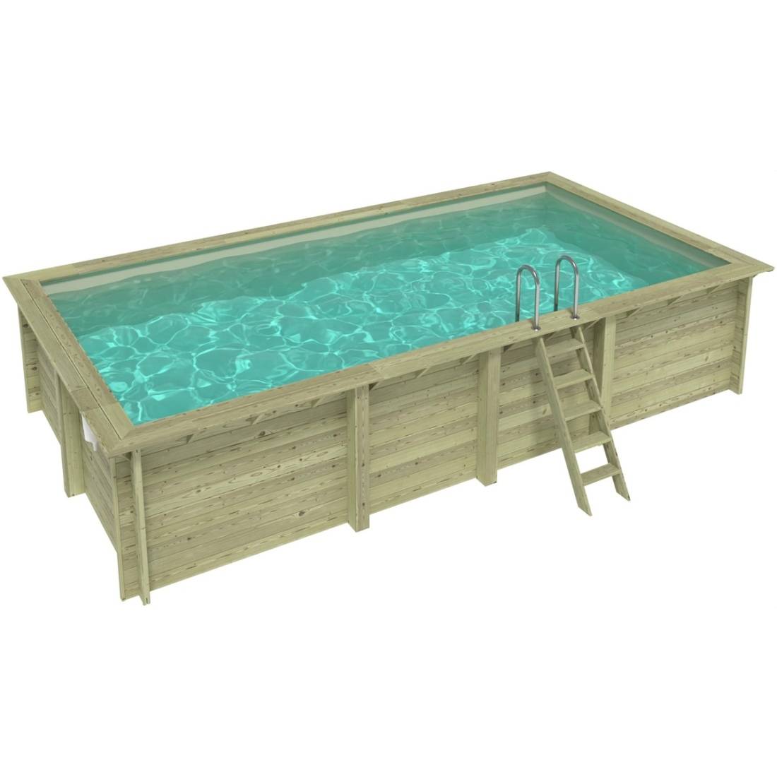 Altanka - Piscine hors sol en bois AQUA 7 x 3.75 - H.1.45 m, sable, fixations à visser - BAS7308OSPL3 - ALTANKA - Image 1