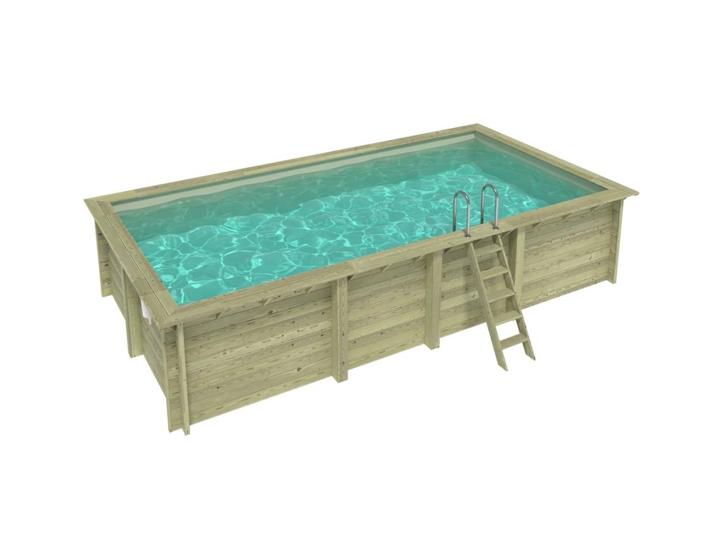 Altanka - Piscine hors sol en bois AQUA 7 x 3.75 - H.1.45 m, sable, fixations à visser - BAS7308OSPL3 - ALTANKA - Image 1