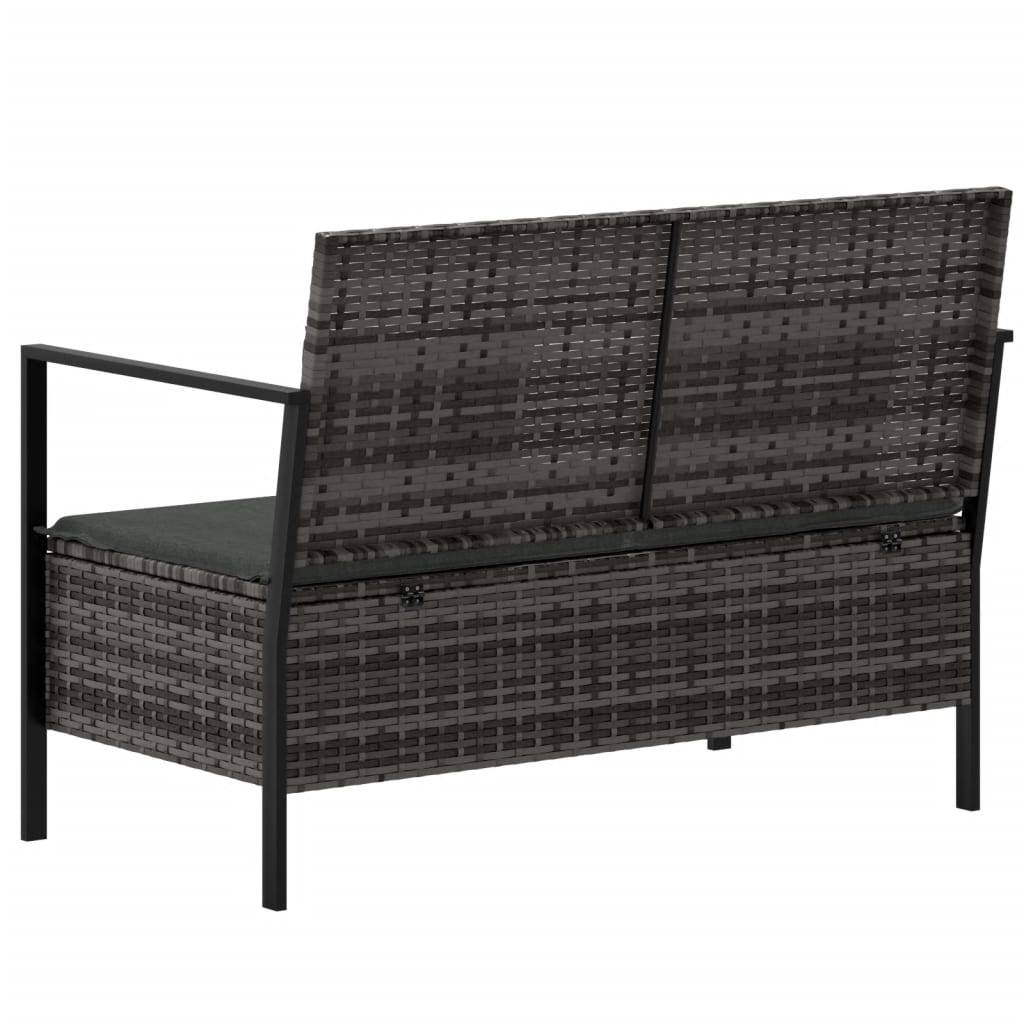 Maison Chic - Banc de jardin - Banc d'extérieur - Banquette à 2 Places avec Coussins Gris Résine Tressée-JU13914 - Image 5