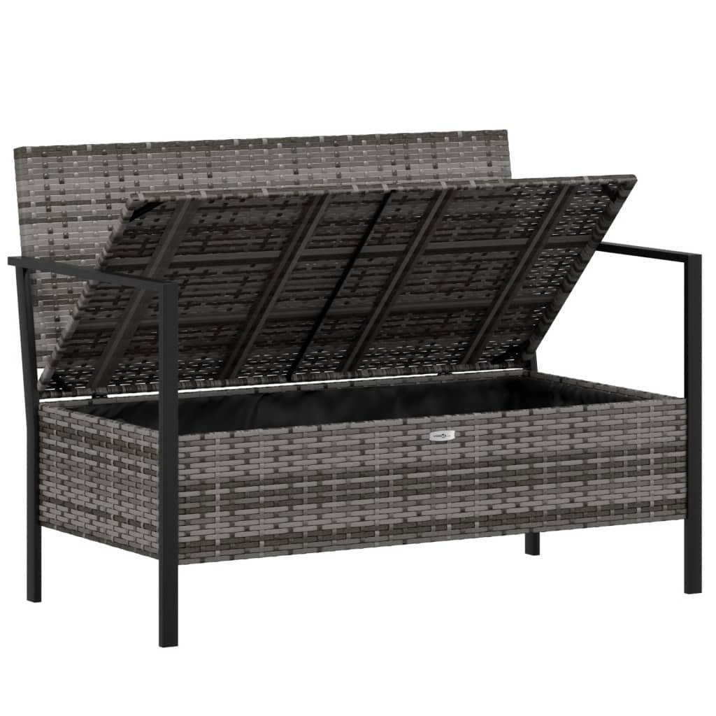 Maison Chic - Banc de jardin - Banc d'extérieur - Banquette à 2 Places avec Coussins Gris Résine Tressée-JU13914 - Image 6