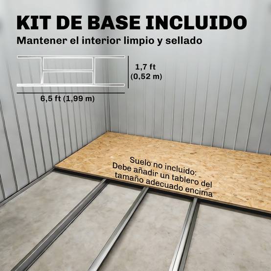 Abri de jardin 213x130x185 cm remise métallique extérieure outils kaki - Image 8