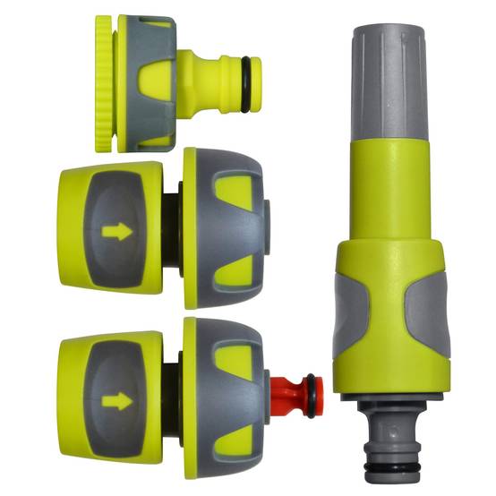 Jardibric - Jardibric Set de Base Arrosage 4 Pièces 19mm Nez de Robinet Raccords Rapides et Lance BM Kit Pratique Polyvalent Tuyau Jardin - Image 1
