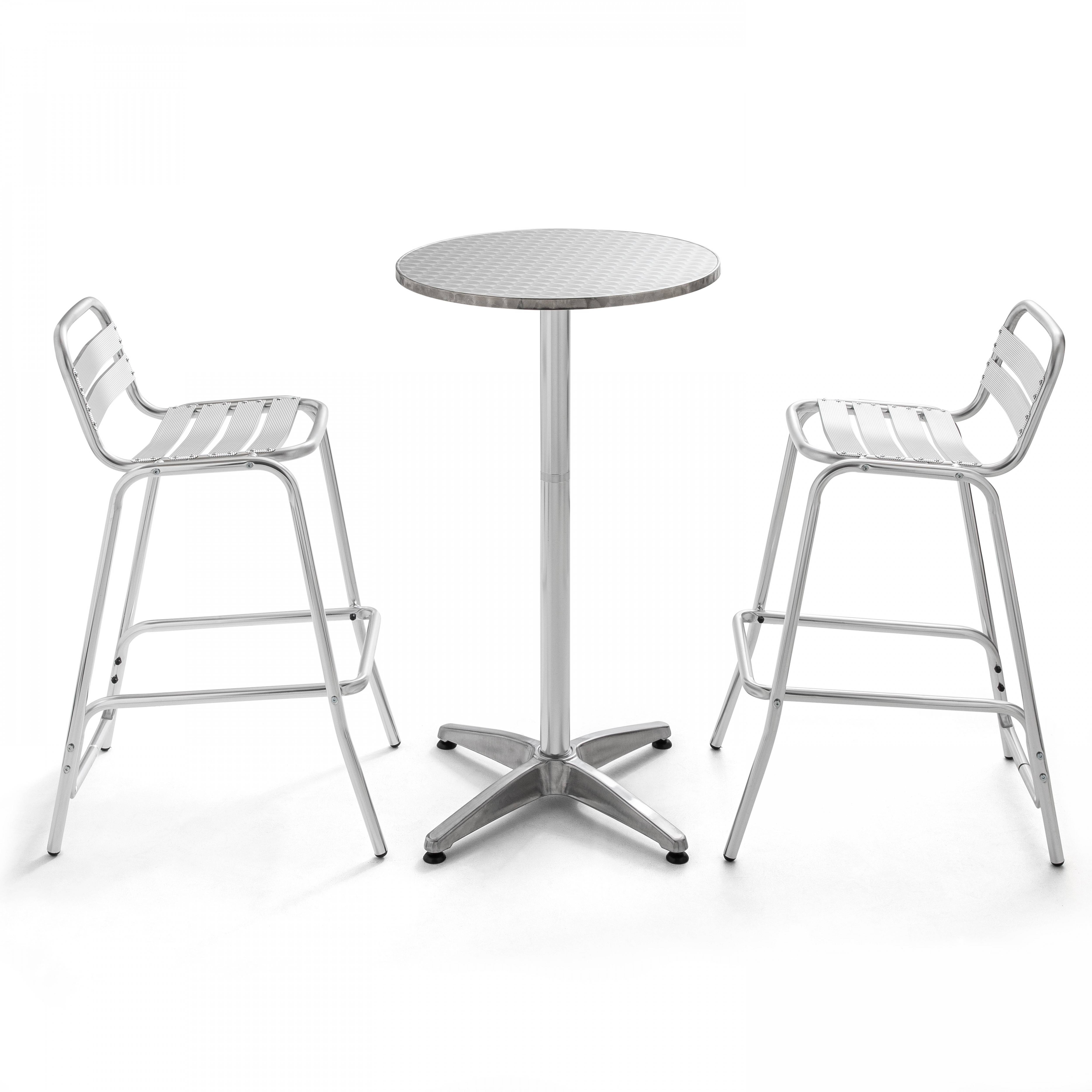 Oviala - Table de bar en aluminium et 2 tabourets Brixton - Oviala - Image 1