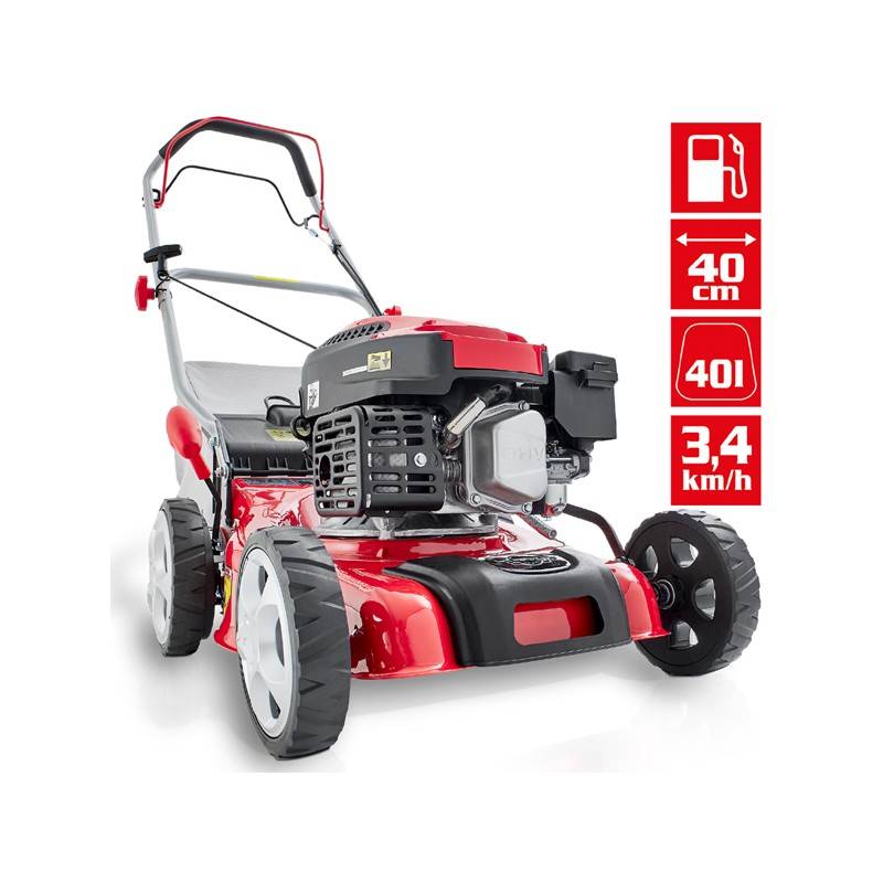 Hecht 541 SW Tondeuse à gazon essence 4temps largeur de coupe 40cm bac de 40L