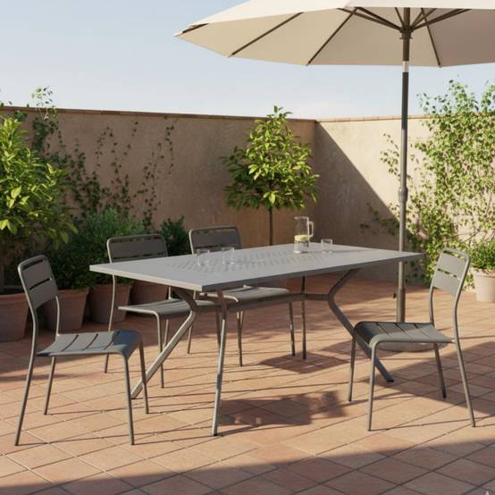 ALTOBUY - Table de jardin en acier gris traité anti-corrosion - BERAKA - Image 2