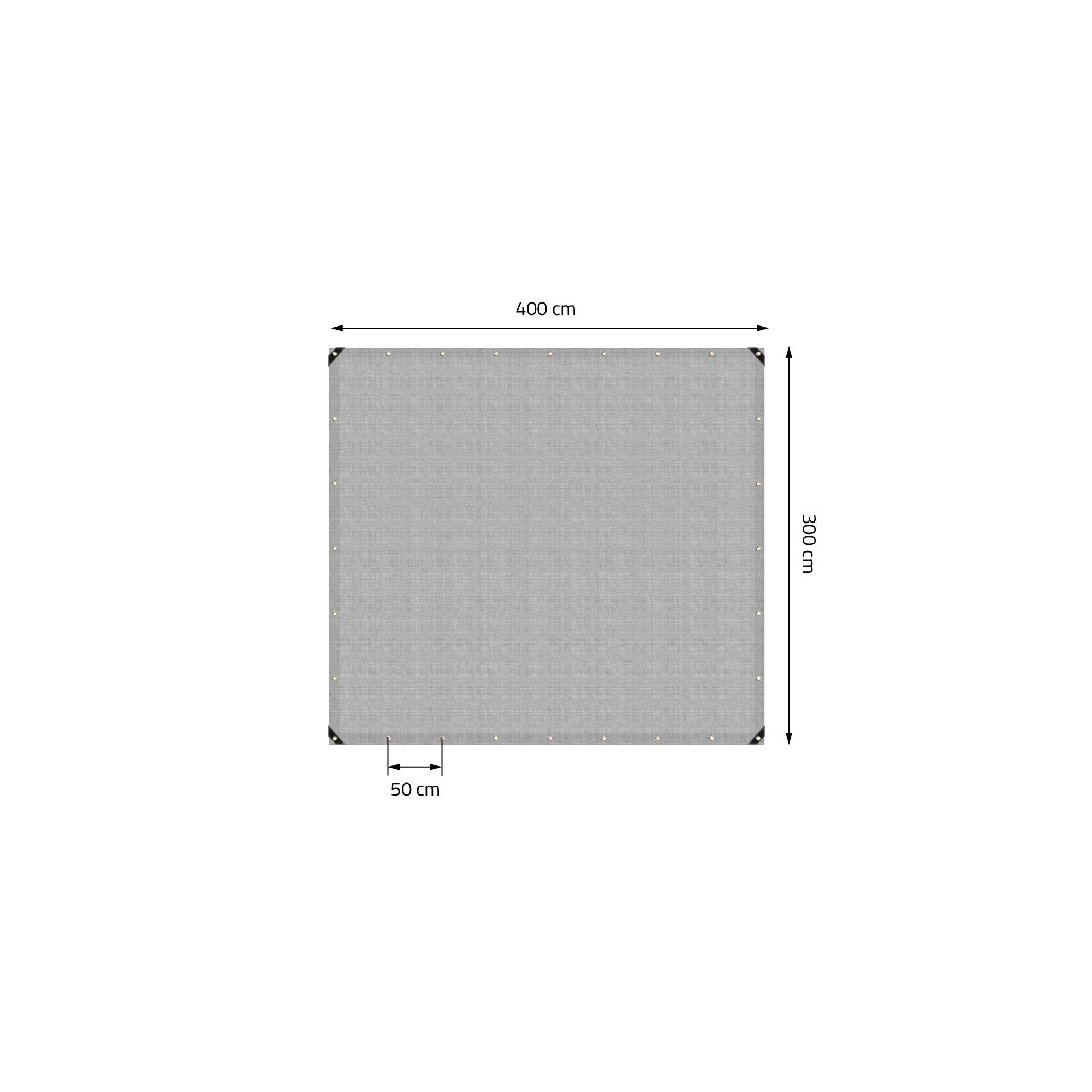 Ecd-Germany - Bâche de Protection Premium avec Œillets + 10 Crochets, 4x3m 12m², 650g/m², Grise, Tissu PVC, Indéchirable, Imperméable - Image 5