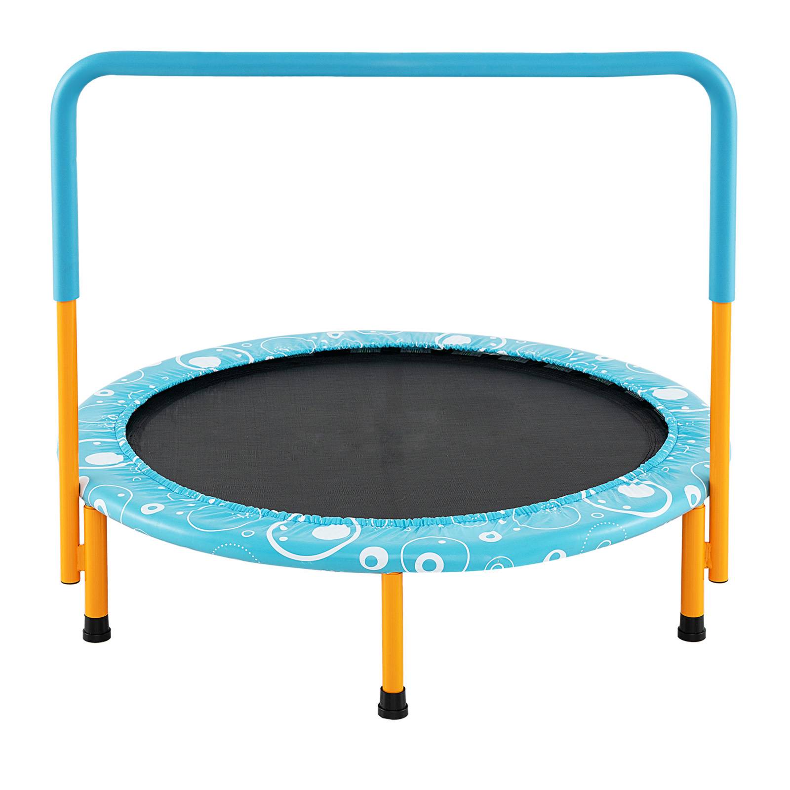 Costway - Mini Trampoline Enfants Pliable 92 cm avec Housse de Sécurité Matelassée et Poignée Recouverte, Charge maximale 150 KG, pour 3-10 Ans+ - Image 1