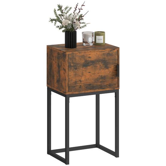 Console étroite, meuble de rangement, style industriel, salon/entrée, 40 x 30 x 76 cm, marron rustique - Image 1