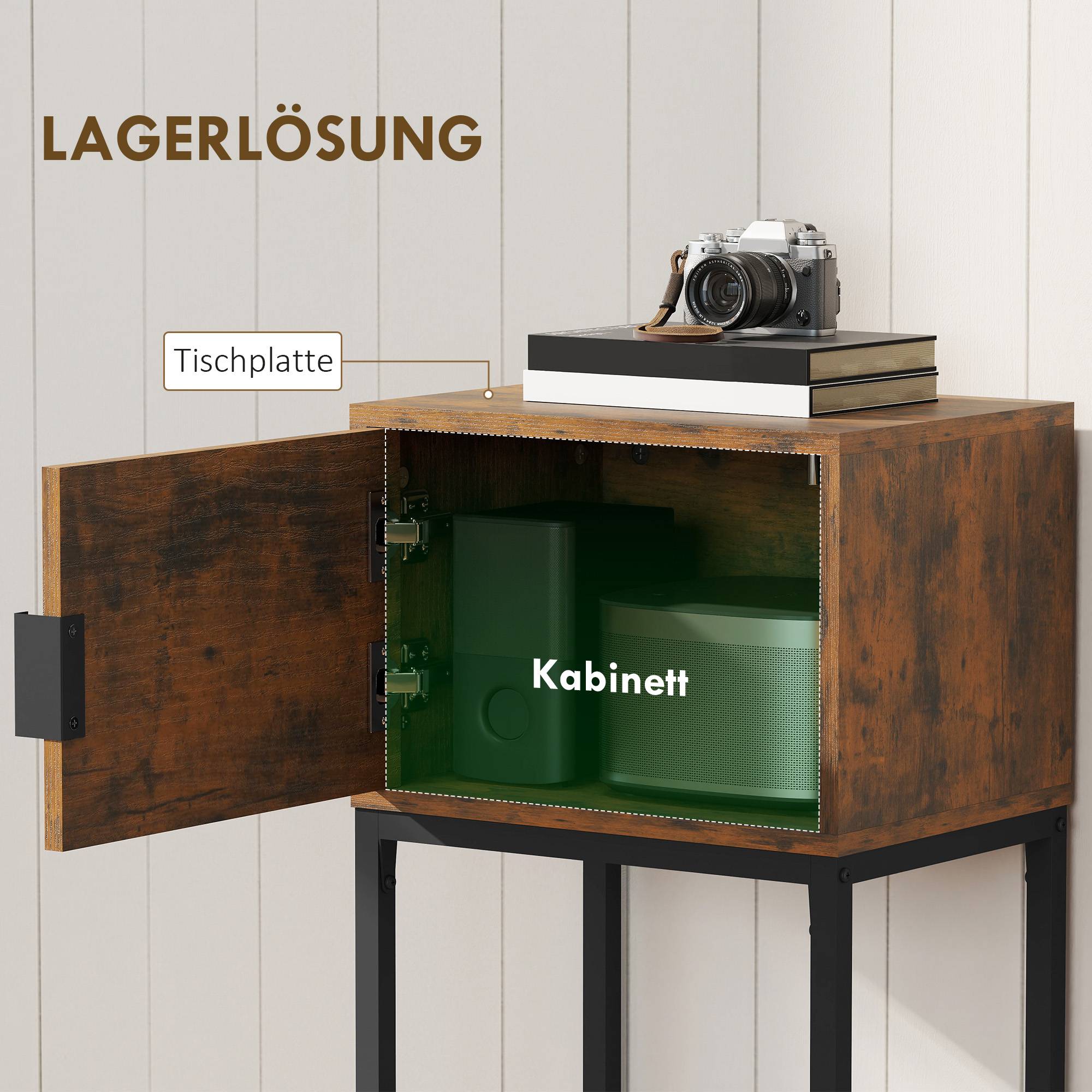 Console étroite, meuble de rangement, style industriel, salon/entrée, 40 x 30 x 76 cm, marron rustique - Image 6