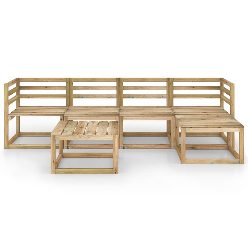 Helloshop26 - Salon de jardin meuble d'extérieur ensemble de mobilier 6 pièces bois de pin imprégné de vert - Image 2