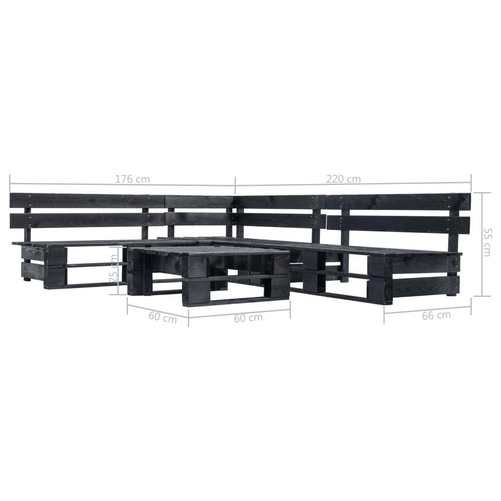 ComfortXL - Salon de Jardin Palette Bois 4 Pièces Modulable pour Extérieur Noir – ComfortXL Outdoor Living - Image 3