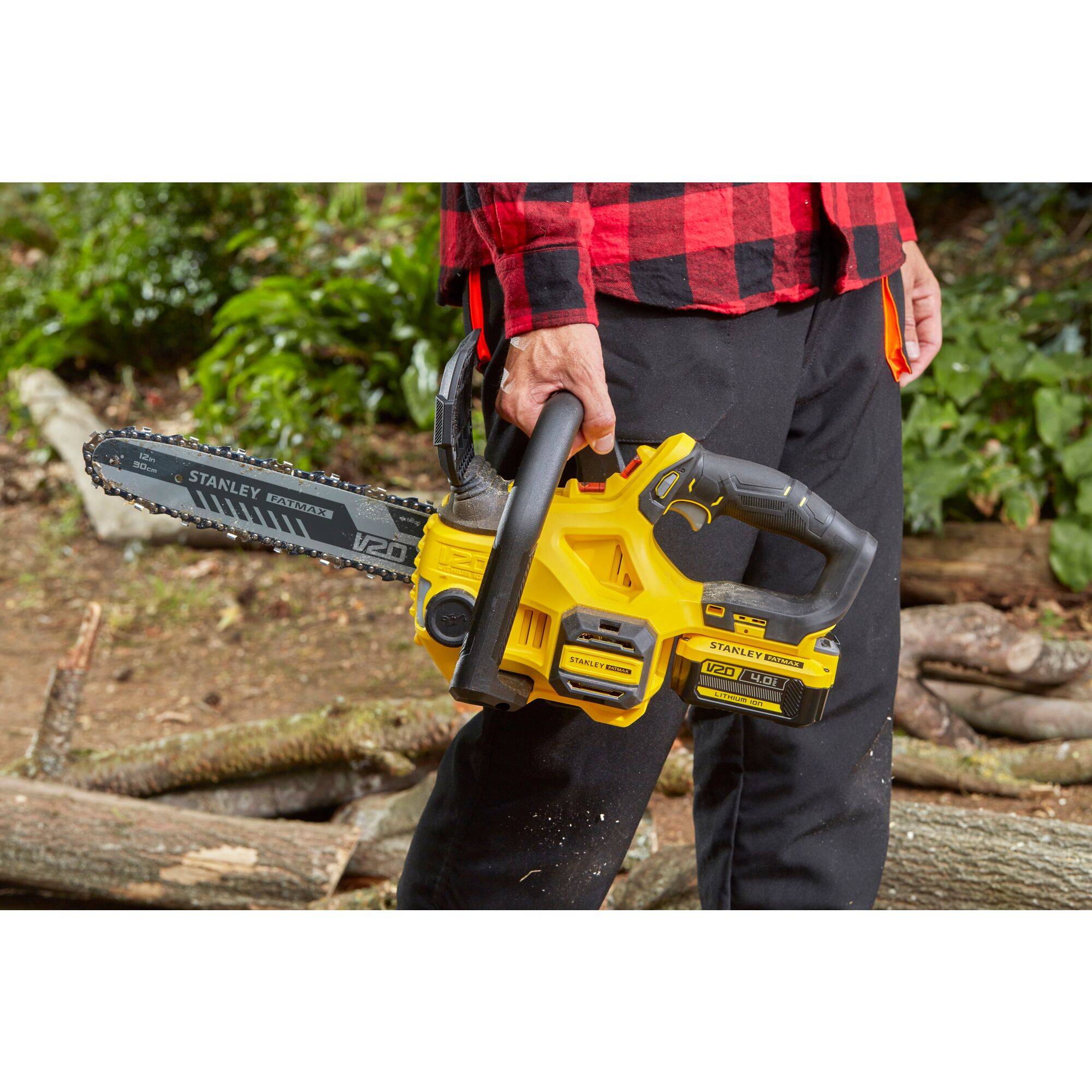 stanley - Tronçonneuse 30 cm 18V STANLEY FATMAX V20 SFMCCS630M1-QW - 1 Batterie 4Ah + Chargeur - Image 5