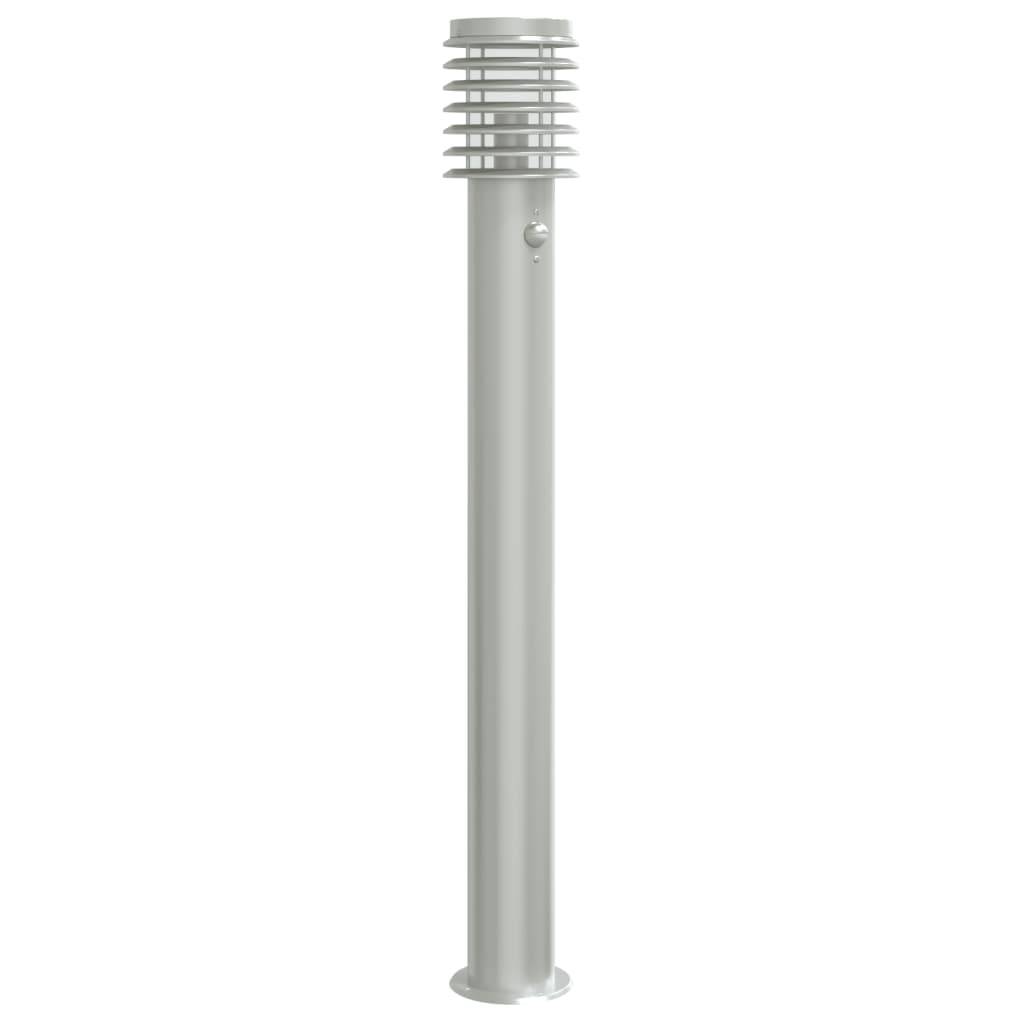 Lampadaire de jardin - Lampadaire d'extérieur avec capteur argenté acier inoxydable-JU1050 - Image 1