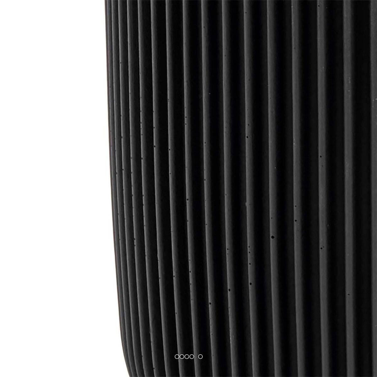 Artificielles - Pot Groove plastique forme eggpot H 13 x D 14cm Noir - dimhaut: H 13 cm - couleur: Noir - Image 2