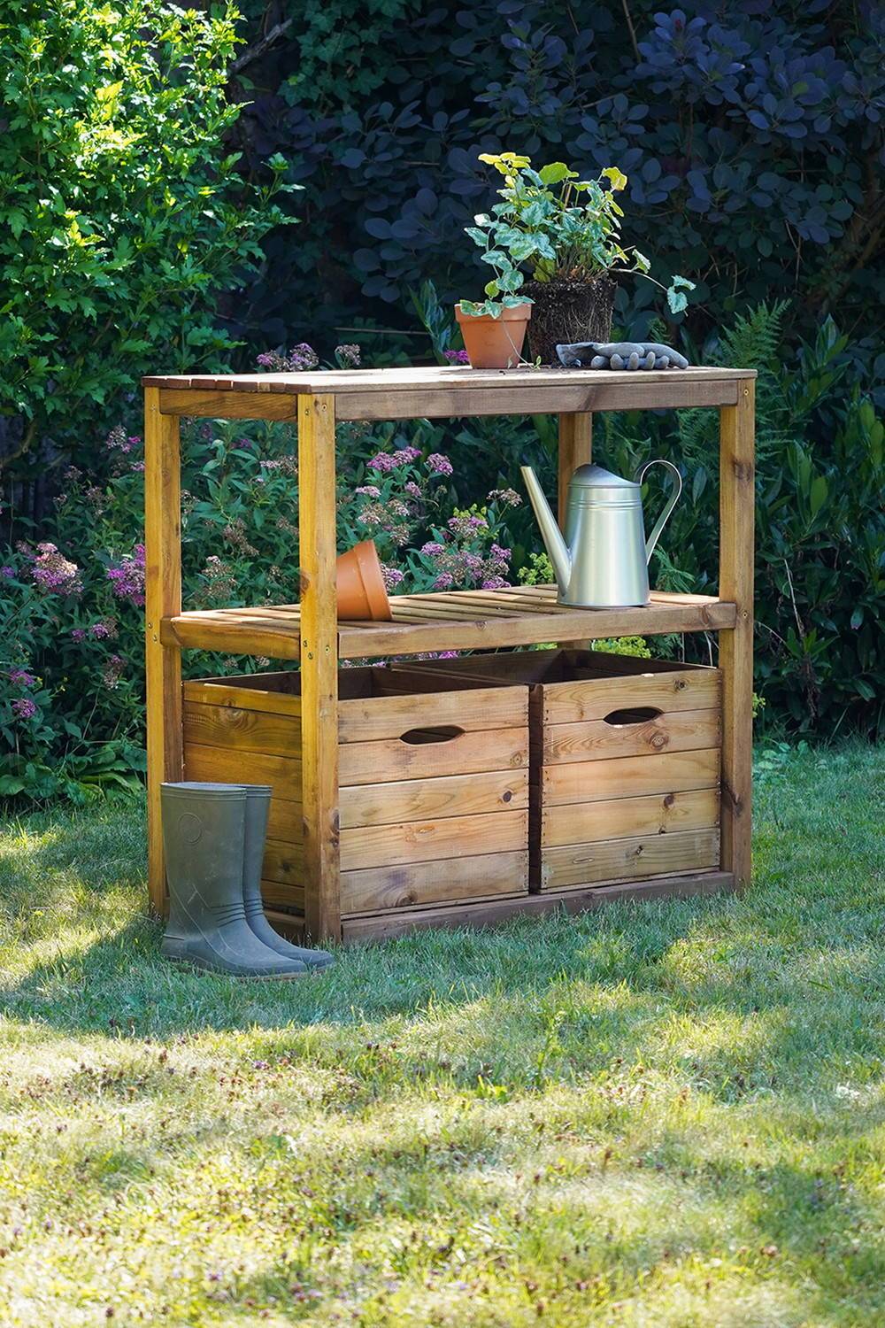Jardipolys - Table de préparation TERO 91 x 45 x H. 90 cm - pin classe 3 FSC ® Jardipolys - Image 2