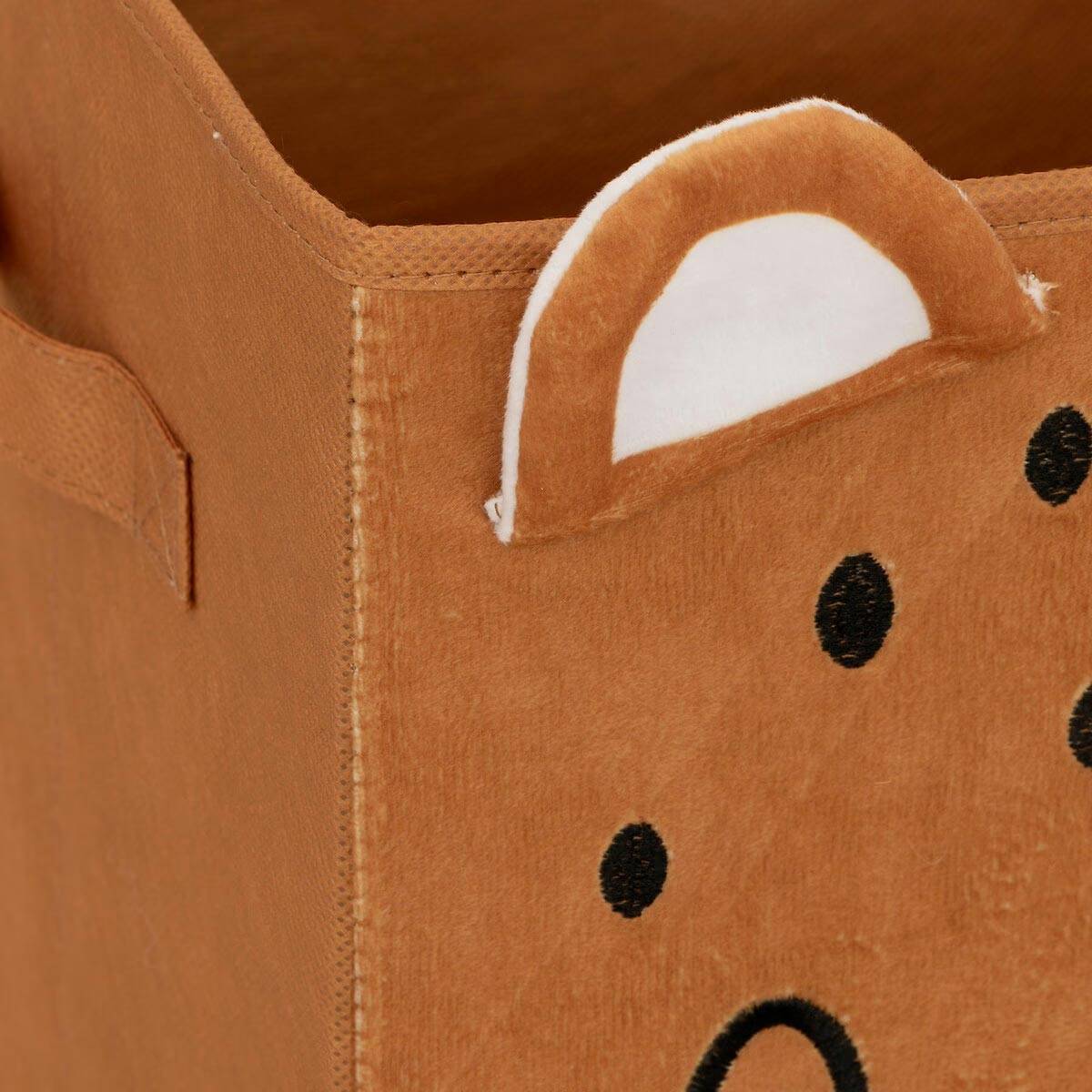 Boîte de Rangement Pliable "Léopard" 29x29cm Marron - Image 4