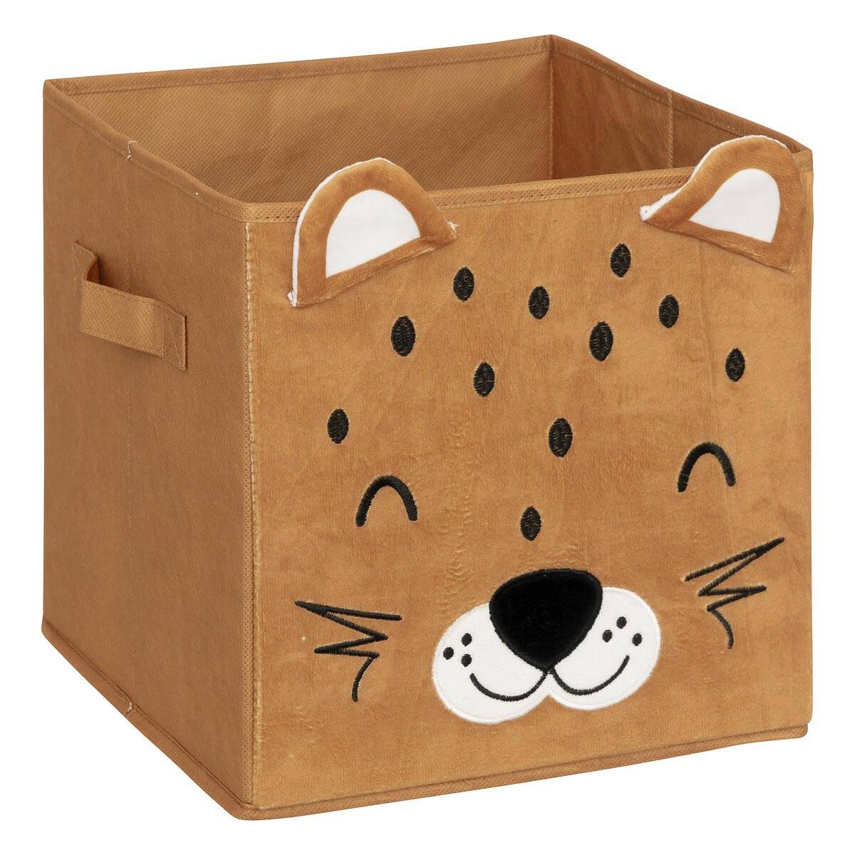Boîte de Rangement Pliable "Léopard" 29x29cm Marron - Image 1