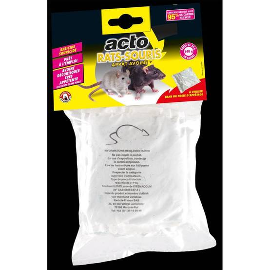 Acto - ACTO RATS-SOURIS APPÂT AVOINE - 7 sachets de 20 grs - Image 1