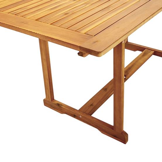 ComfortXL - Table et Chaises de Jardin 7 Pièces en Bois d'Acacia Set Extensible avec Assises Textilène Crème – ComfortXL Outdoor Living - Image 8