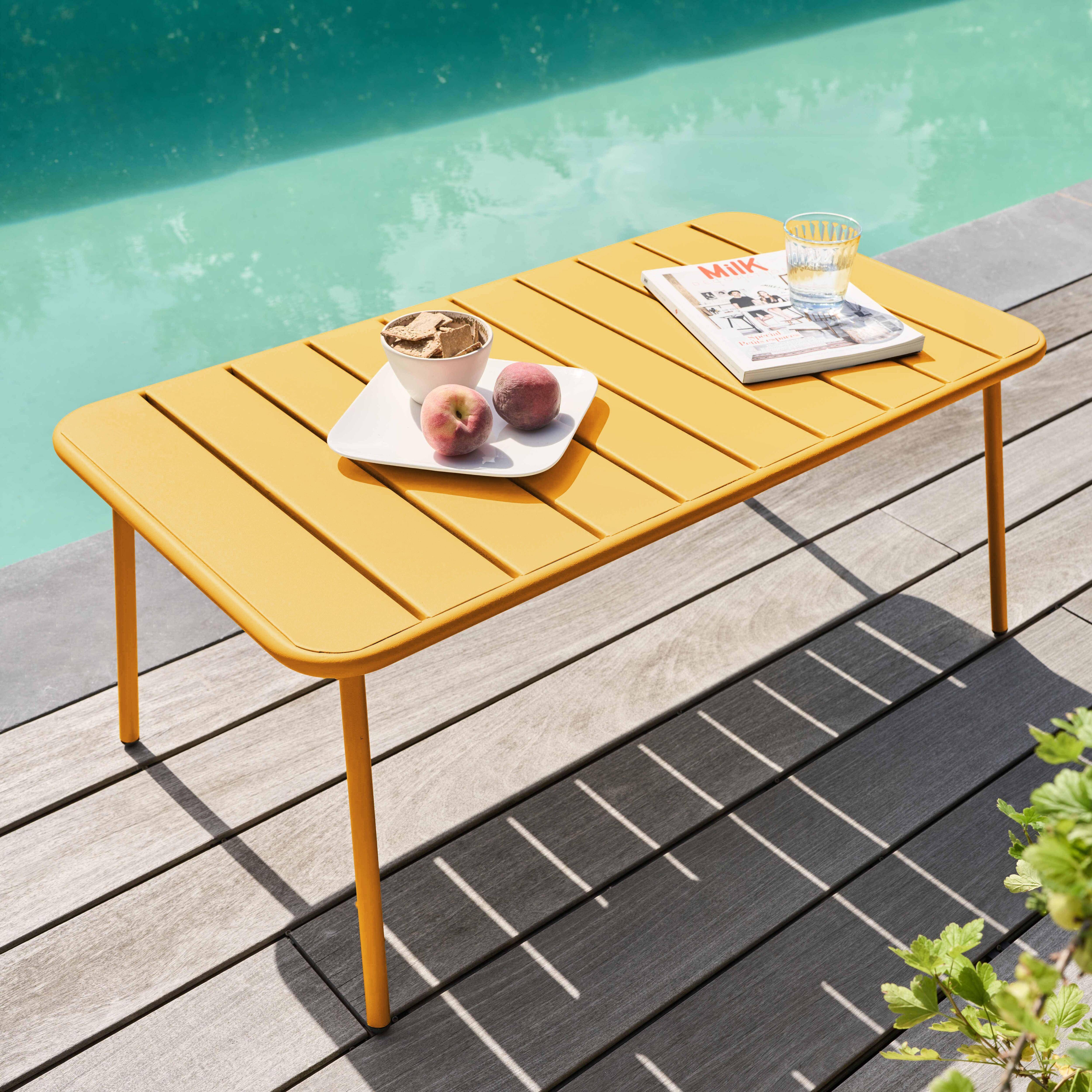 Oviala - Table basse de jardin acier jaune 90 x 50 cm Palavas - Oviala - Image 2