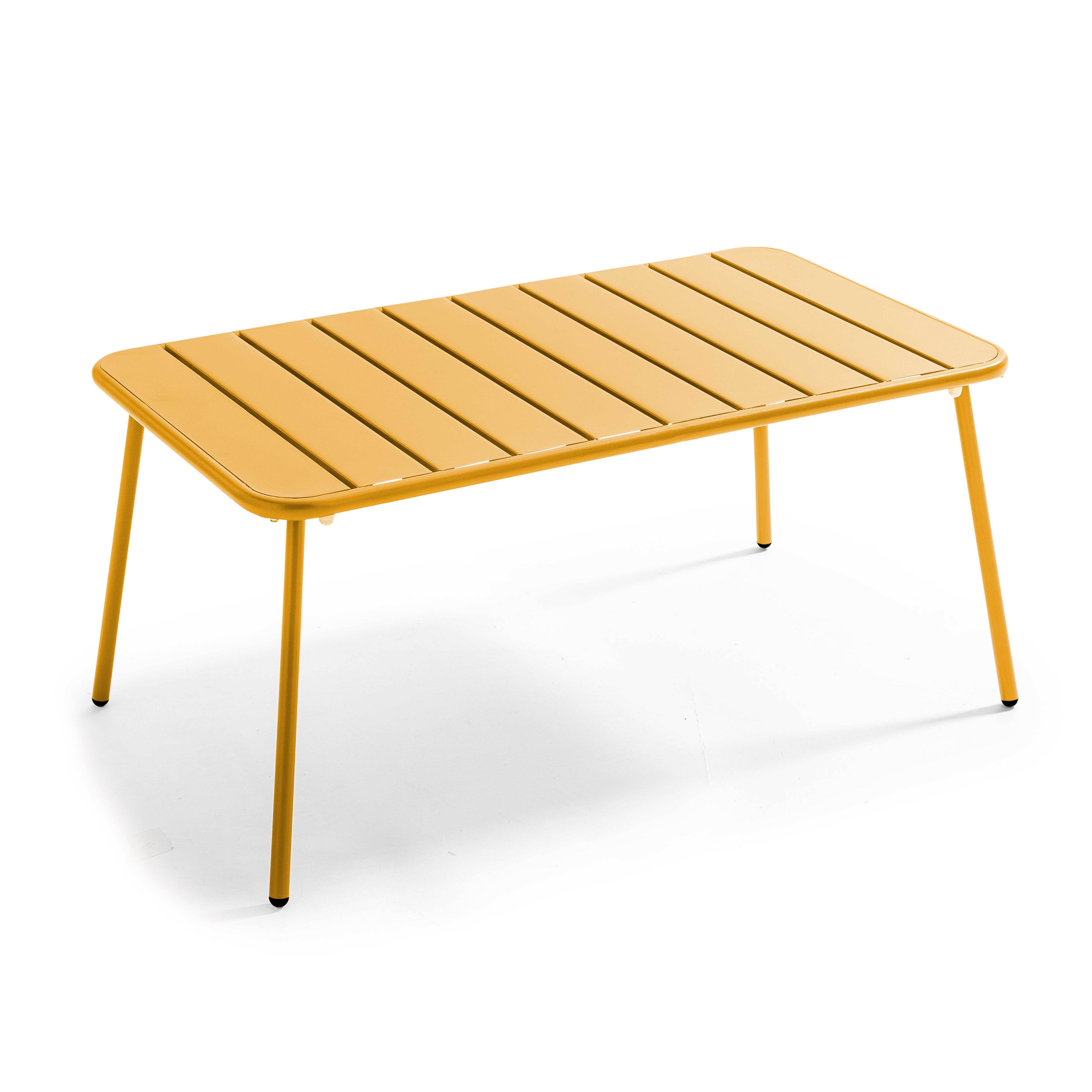 Oviala - Table basse de jardin acier jaune 90 x 50 cm Palavas - Oviala - Image 1