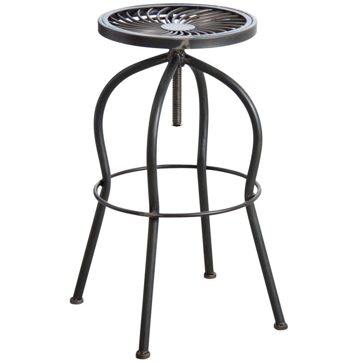 Aubry Gaspard - Tabouret haut pivotant en métal Gris - Image 1