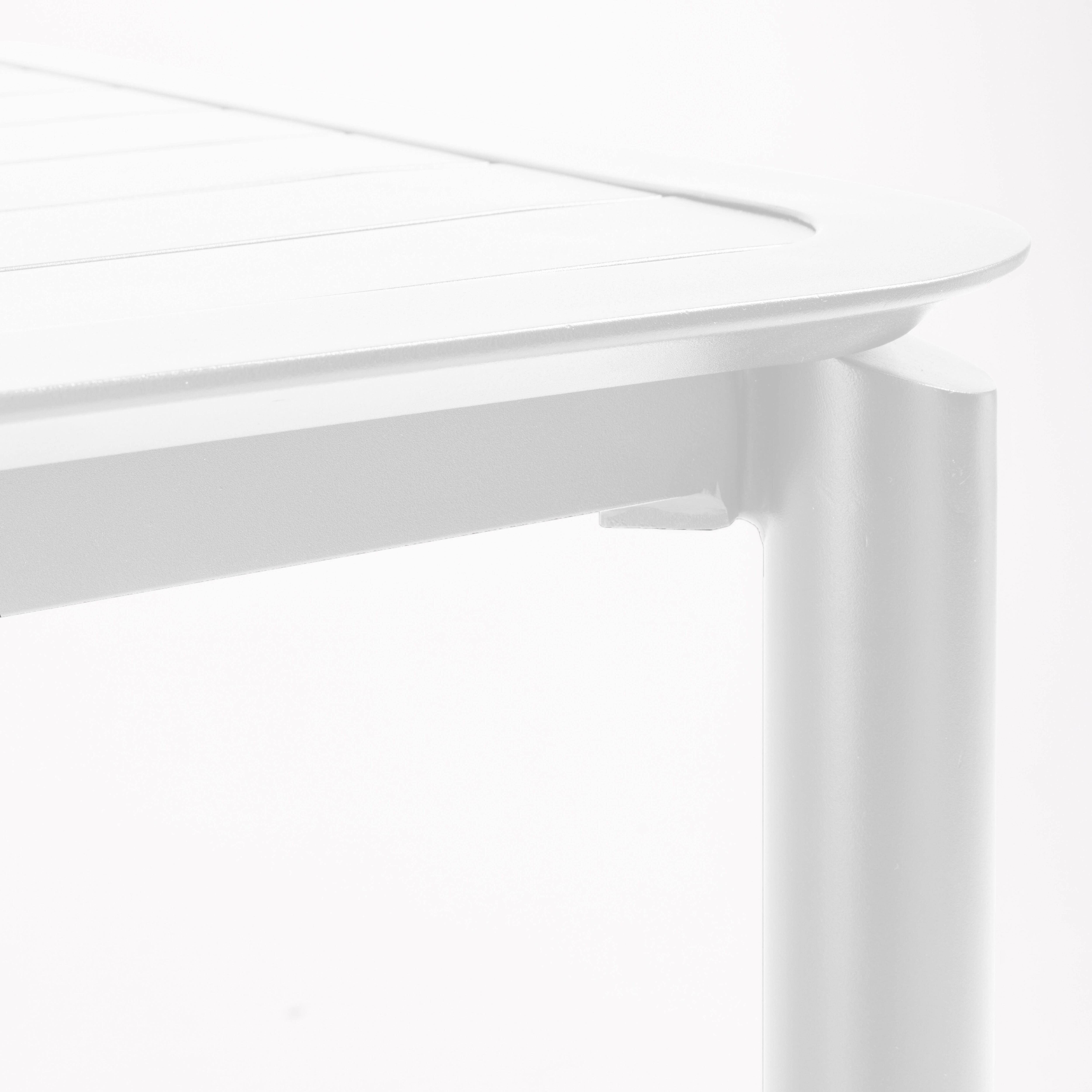 Oviala - Table haute de terrasse avec 2 chaises en aluminium blanc Almada - Oviala - Image 4