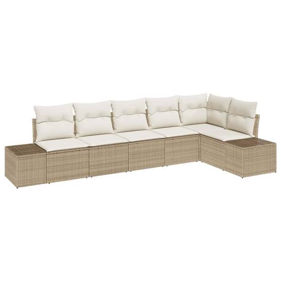 Salon de jardin 6 places modulable polyrotin bicolore confortable Beige et crème – ComfortXL Outdoor Living - Image 2