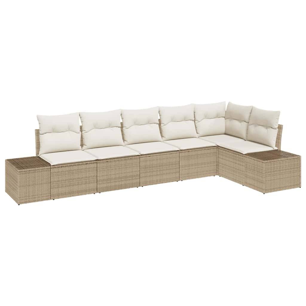 Salon de jardin 6 places modulable polyrotin bicolore confortable Beige et crème – ComfortXL Outdoor Living - Image 2
