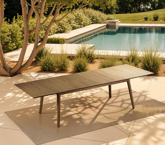Ensemble table et chaises de jardin 6 places teck TRIPOLINADO - Image 5