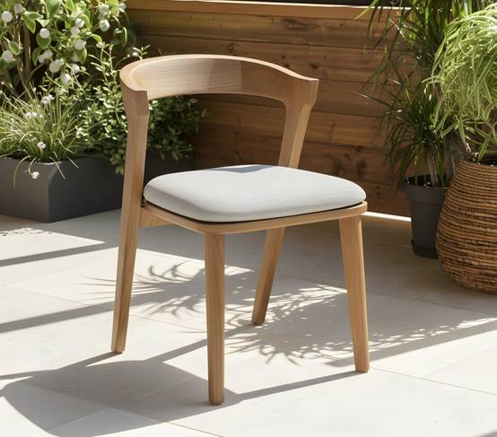 Ensemble table et chaises de jardin 6 places teck TRIPOLINADO - Image 2