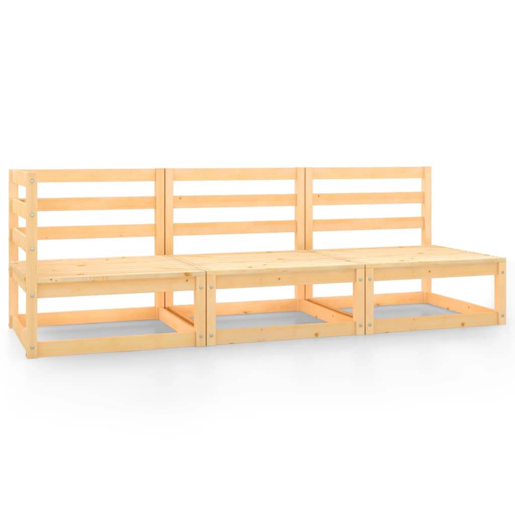 Helloshop26 - Salon de jardin meuble d'extérieur ensemble de mobilier 3 pièces bois de pin massif - Image 1