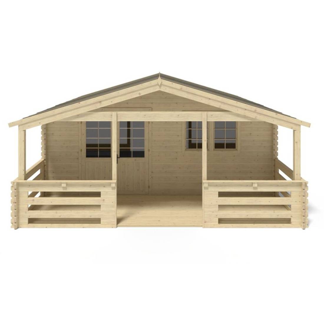 Altanka - Abri de jardin en bois - 6x5 m + terrasse avec balustrade et avant-toit en bois - 42 m2 - DOM747+DOM553+DOM555+POD04 - ALTANKA - Image 2