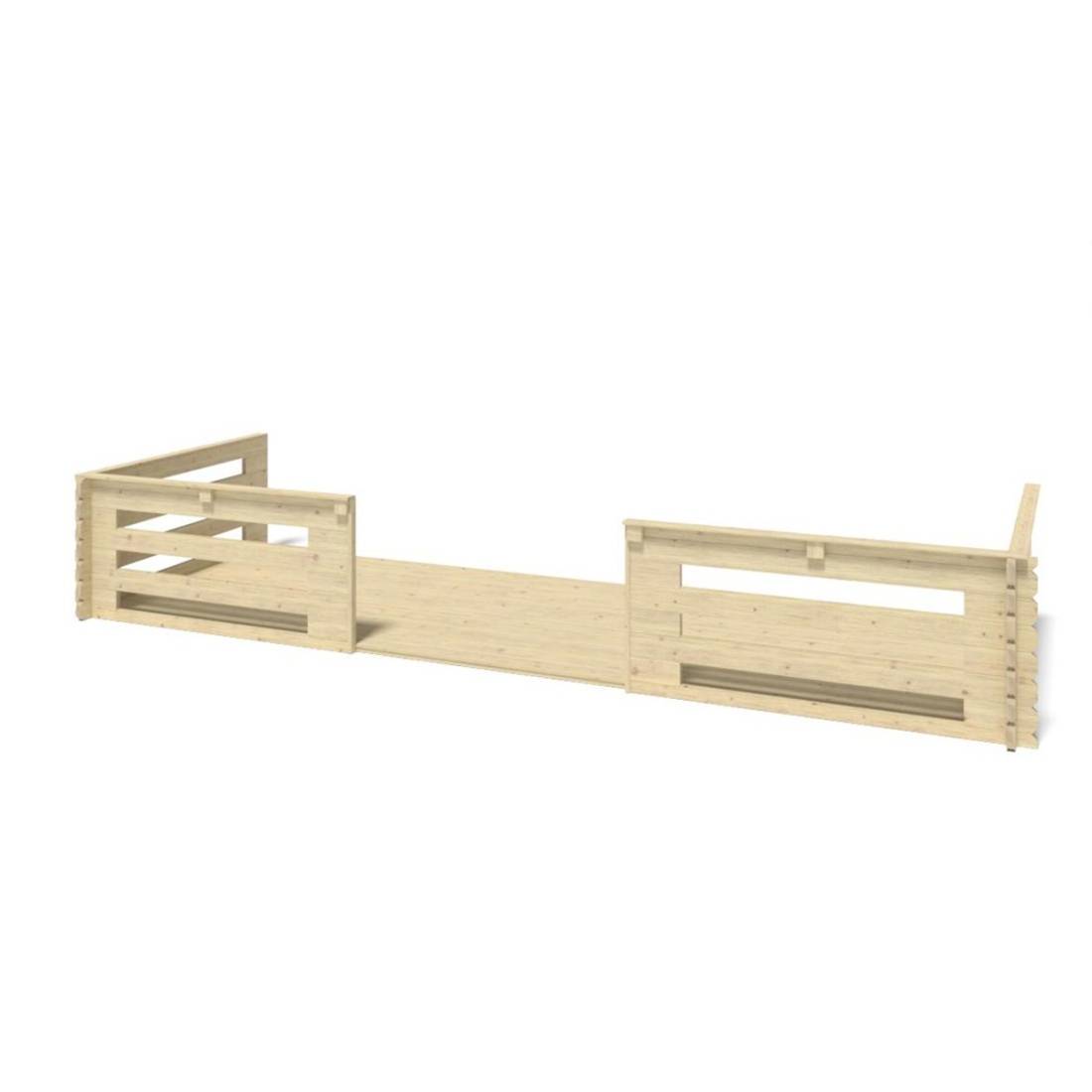 Altanka - Abri de jardin en bois - 6x5 m + terrasse avec balustrade et avant-toit en bois - 42 m2 - DOM747+DOM553+DOM555+POD04 - ALTANKA - Image 10