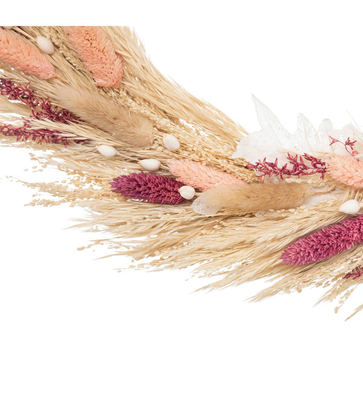 Atmosphera - Couronne de Fleurs Séchées Beige et Rose D 36 cm - Image 2
