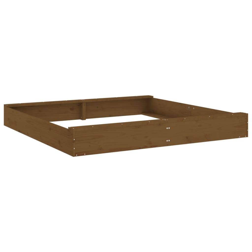 Autre - Bac à sable avec sièges marron miel carré bois de pin massif - Image 2