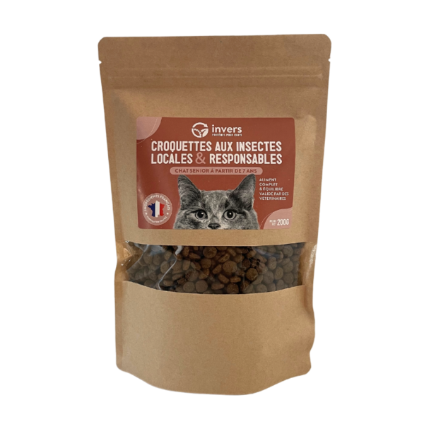 Échantillon croquettes aux insectes pour chat sénior 200g - Invers - Image 1