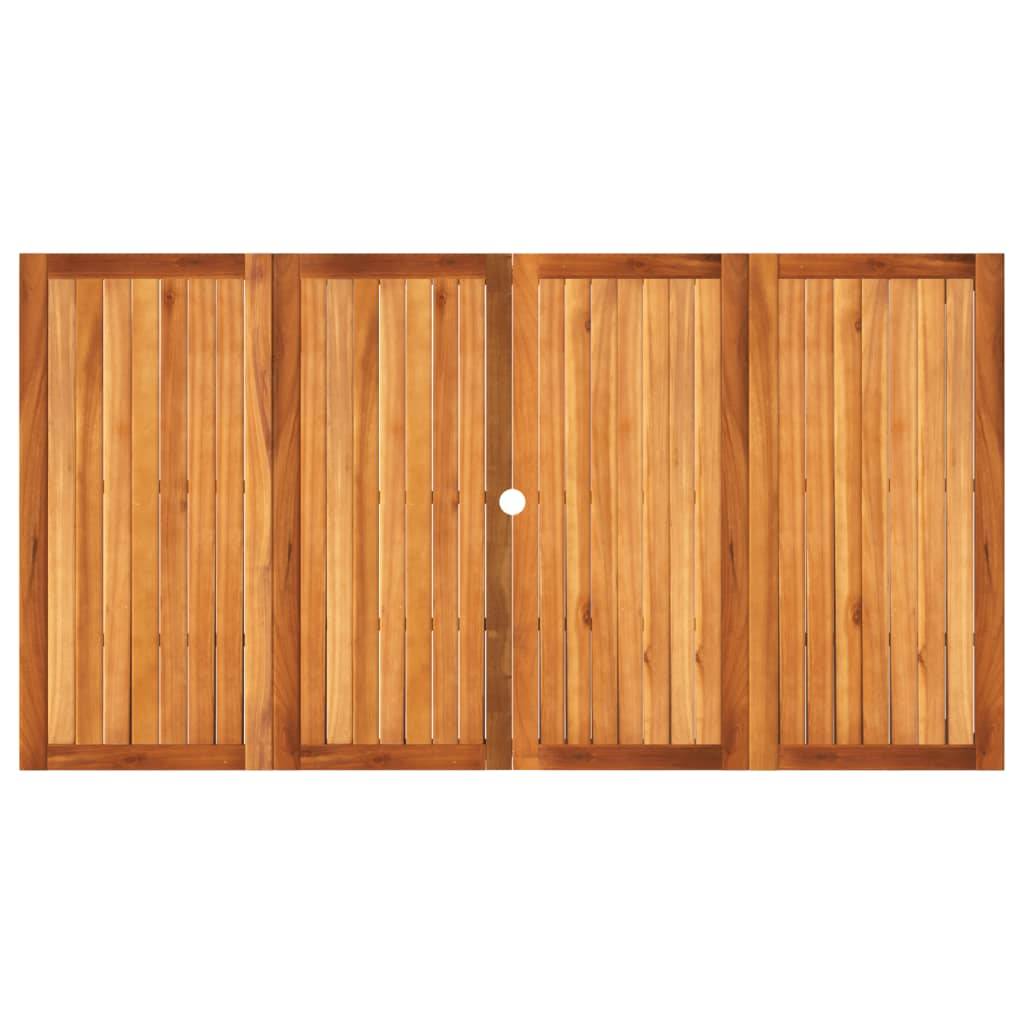 ComfortXL - Très Grande Table de Jardin 180cm 8 Personnes, Résine Tressée Grise et Plateau Bois d'Acacia – ComfortXL Outdoor Living - Image 6