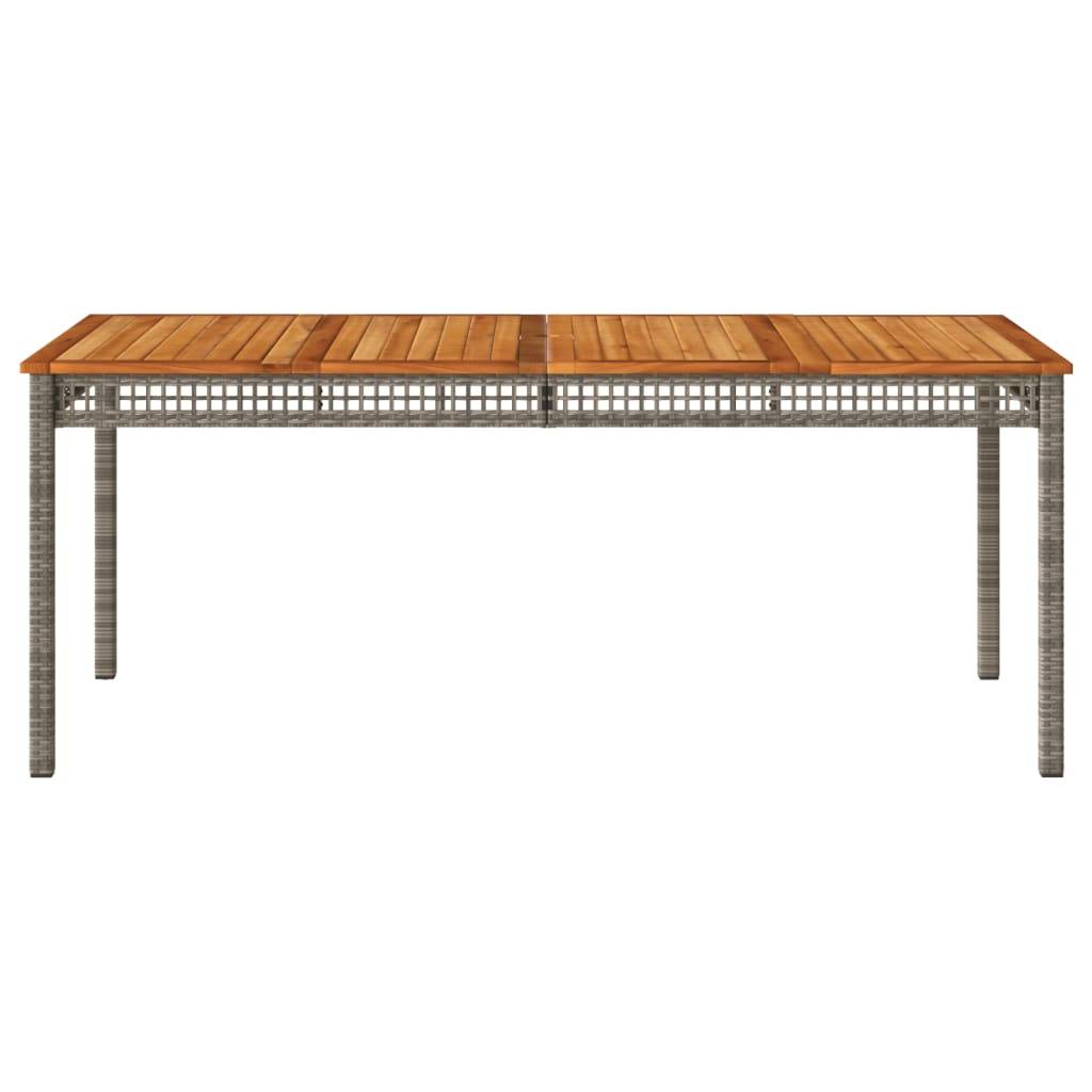 ComfortXL - Très Grande Table de Jardin 180cm 8 Personnes, Résine Tressée Grise et Plateau Bois d'Acacia – ComfortXL Outdoor Living - Image 4